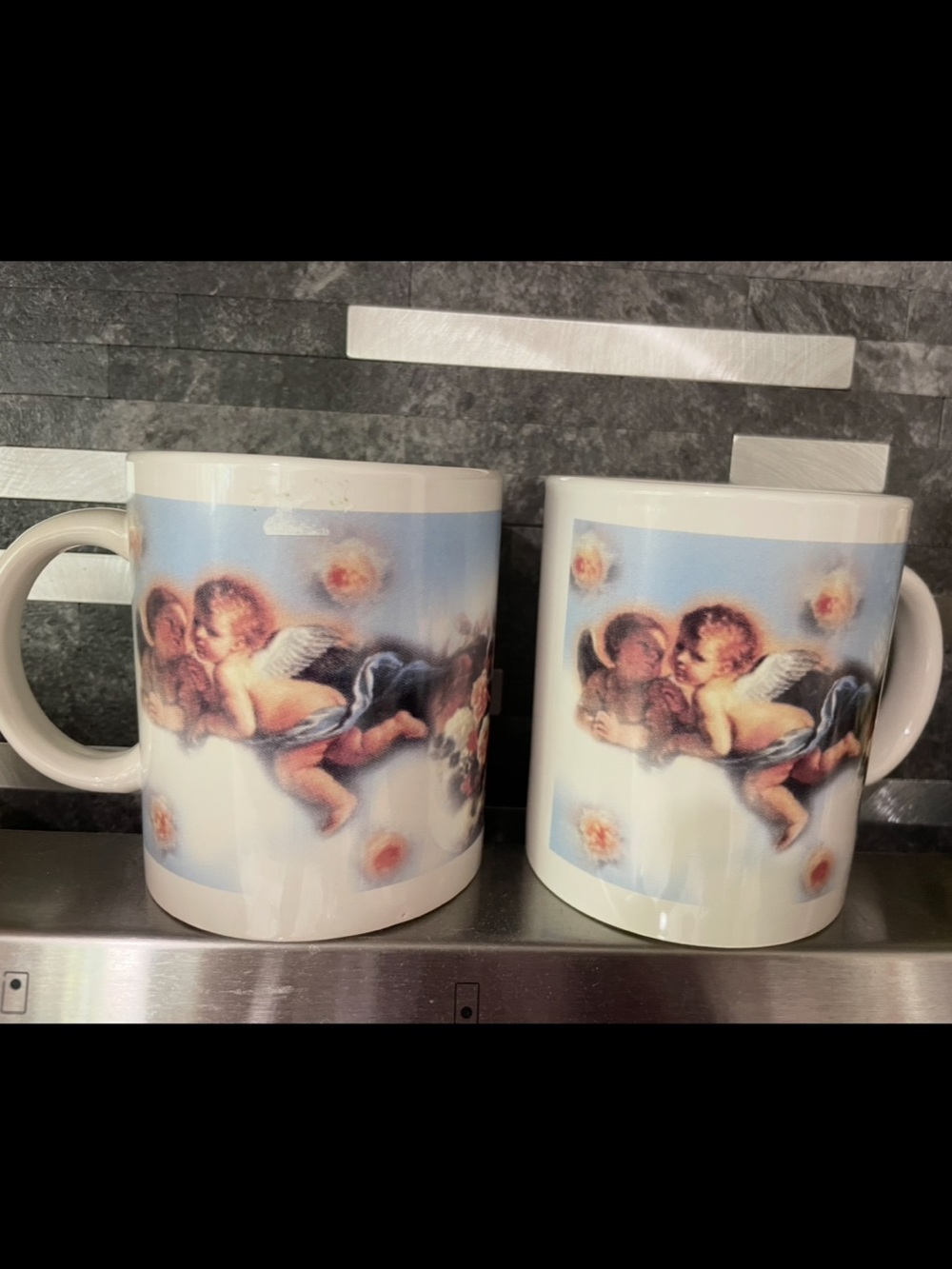 Vintage 2 Shonfeld Collectible Cherub Angel Mugs Coffee Cups
